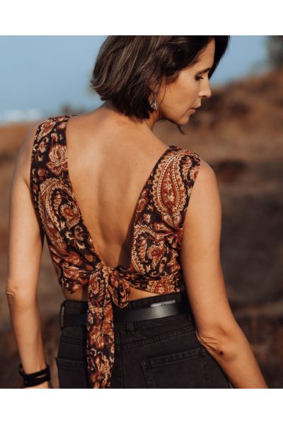 Neha Open Back Top | Clay