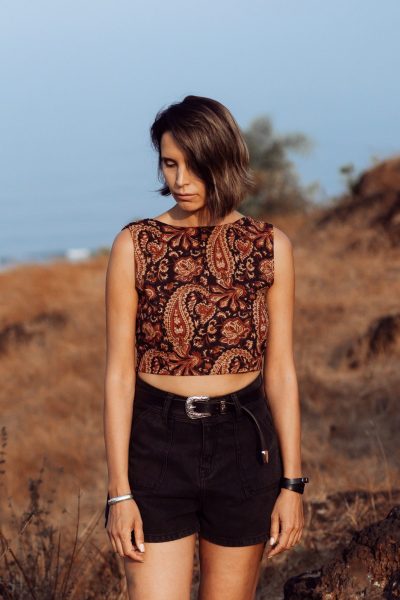 Neha Open Back Cotton Top | Hand Block Printed
