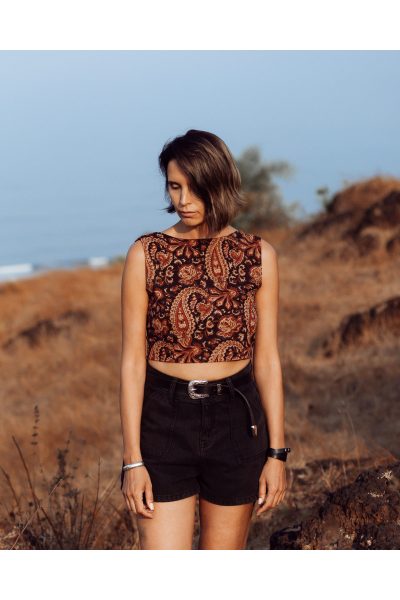 Neha Open Back Top | Clay