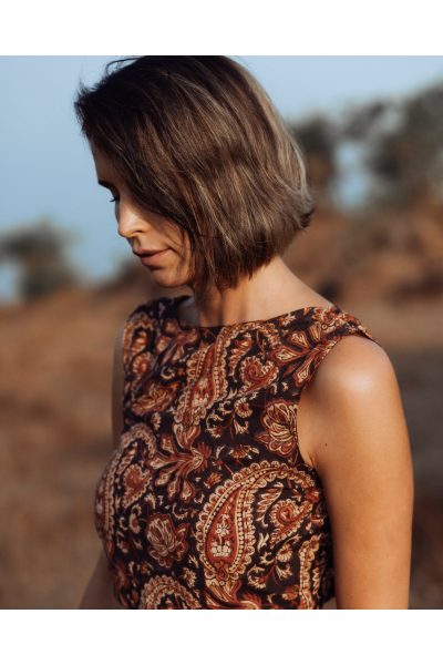 Neha Open Back Top | Clay