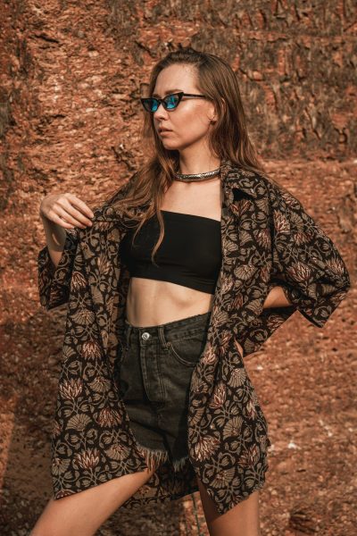 Amara Oversized Shirt | Black Lotus
