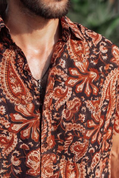 Pasha Hand Block Printed Men's Shirt | Anazvara