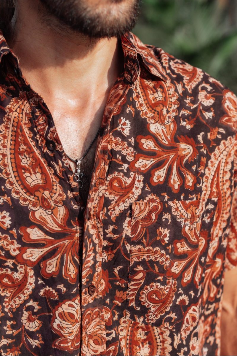 Pasha Hand Block Printed Men's Shirt | Anazvara