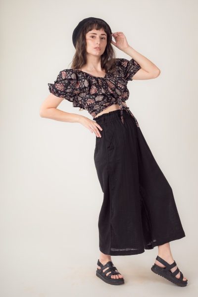 Lucia Off Shoulder Cotton Top | Hand Block Printed
