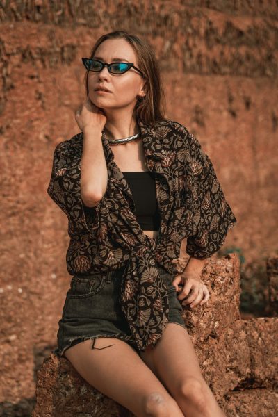Amara Oversized Shirt | Black Lotus