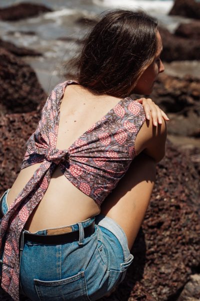 Neha Open Back Cotton Top | Hand Block Printed