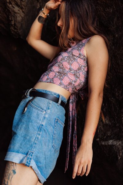 Neha Open Back Cotton Top | Hand Block Printed