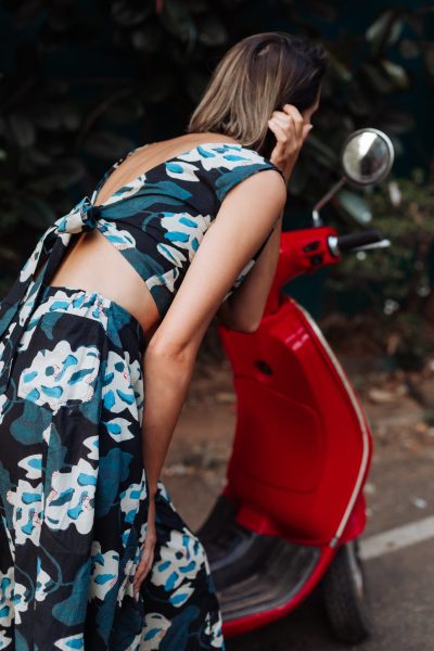 Neha Open Back Cotton Top | Hand Block Printed