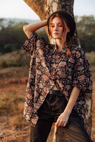 Amara Oversized Shirt | Black Lotus