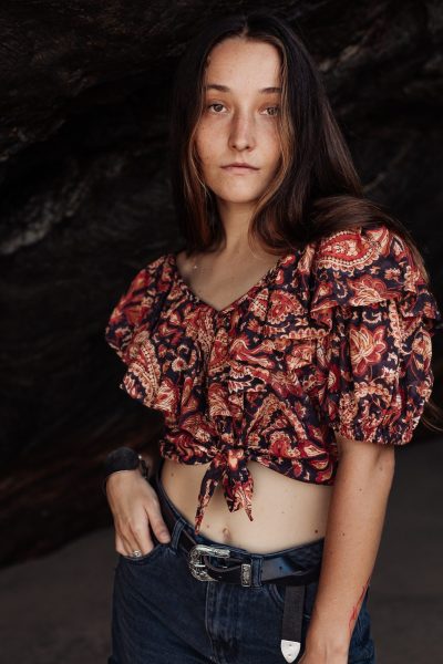 Lucia Off Shoulder Cotton Top | Hand Block Printed