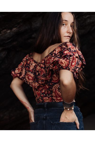 Lucia Off Shoulder Cotton Top | Hand Block Printed