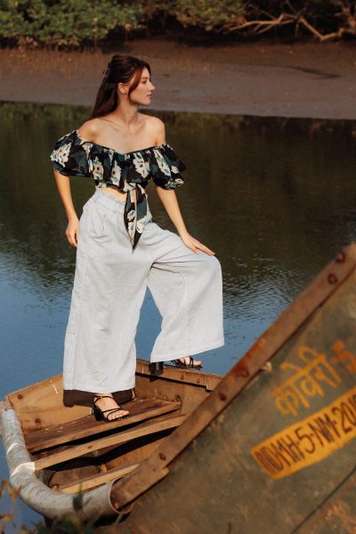 Lucia Off Shoulder Cotton Top | Hand Block Printed