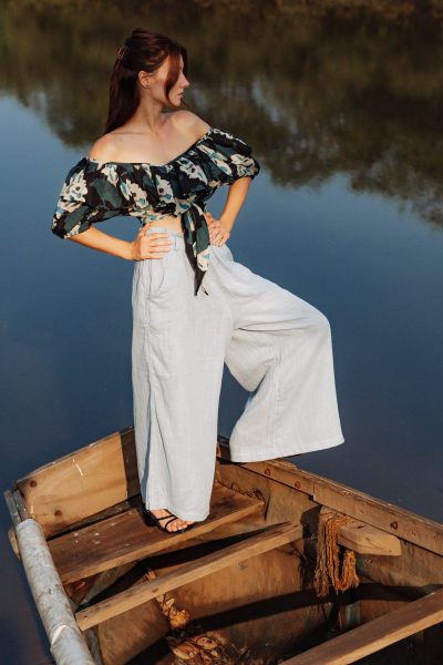 Lucia Off Shoulder Cotton Top | Hand Block Printed