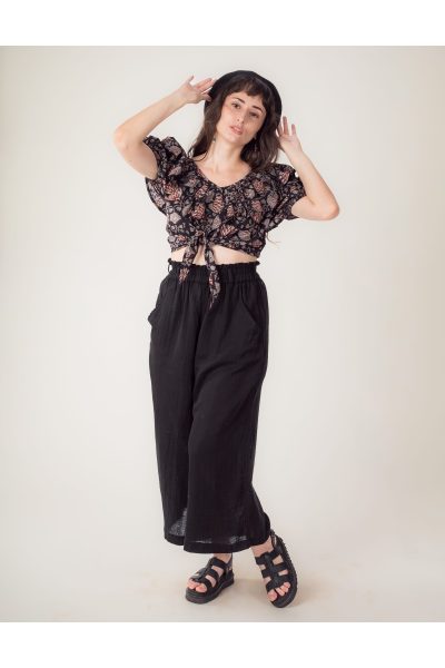 Lucia Off Shoulder Cotton Top | Hand Block Printed