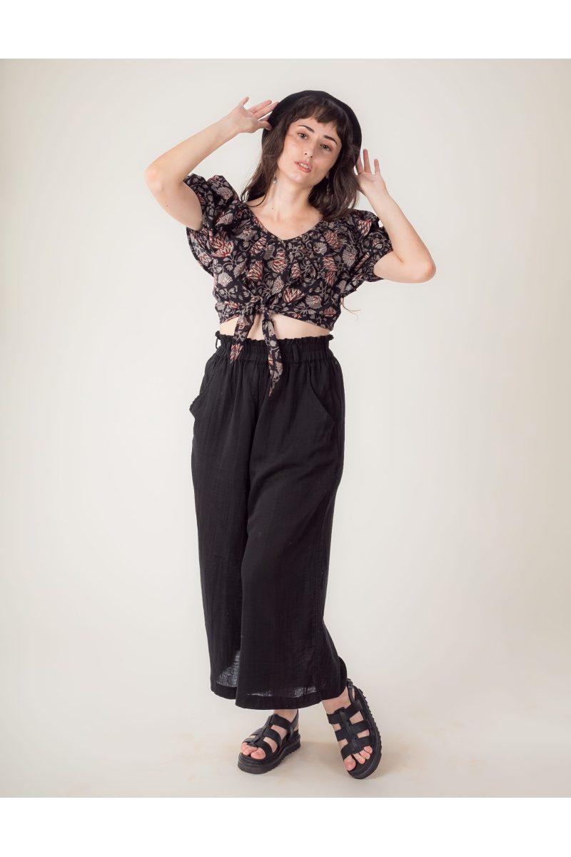 Lucia Off Shoulder Cotton Top | Hand Block Printed