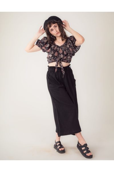 Lucia Off Shoulder Cotton Top | Hand Block Printed
