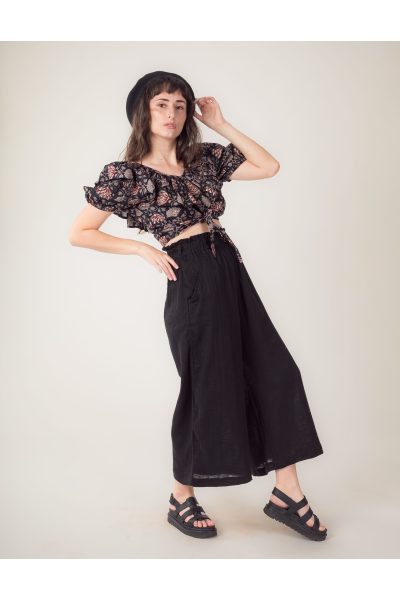 Lucia Off Shoulder Cotton Top | Hand Block Printed